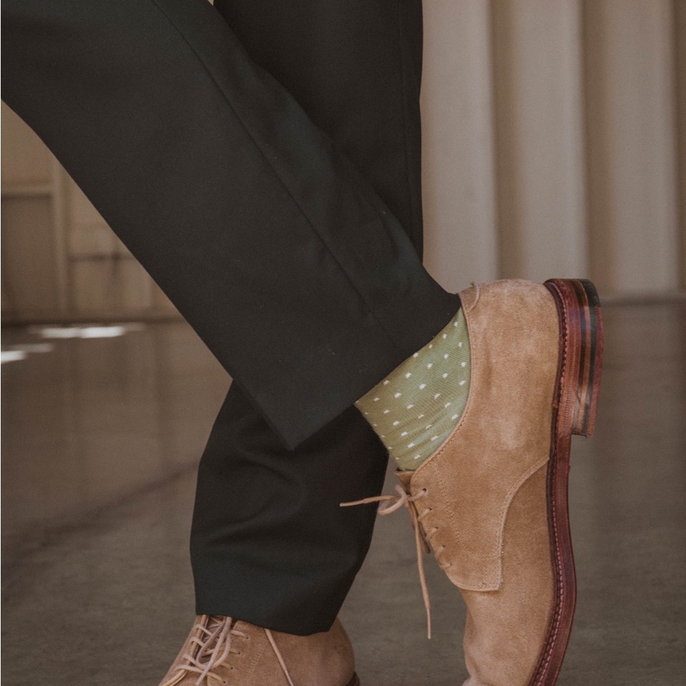 Show Me Your MuMu x The Tie Bar | Owen Socks in Moss Green Dots